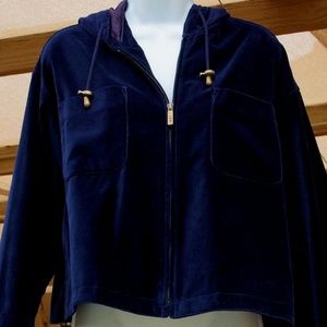 Emanuel Ungaro Liberte Velvet Hooded Swing Coat